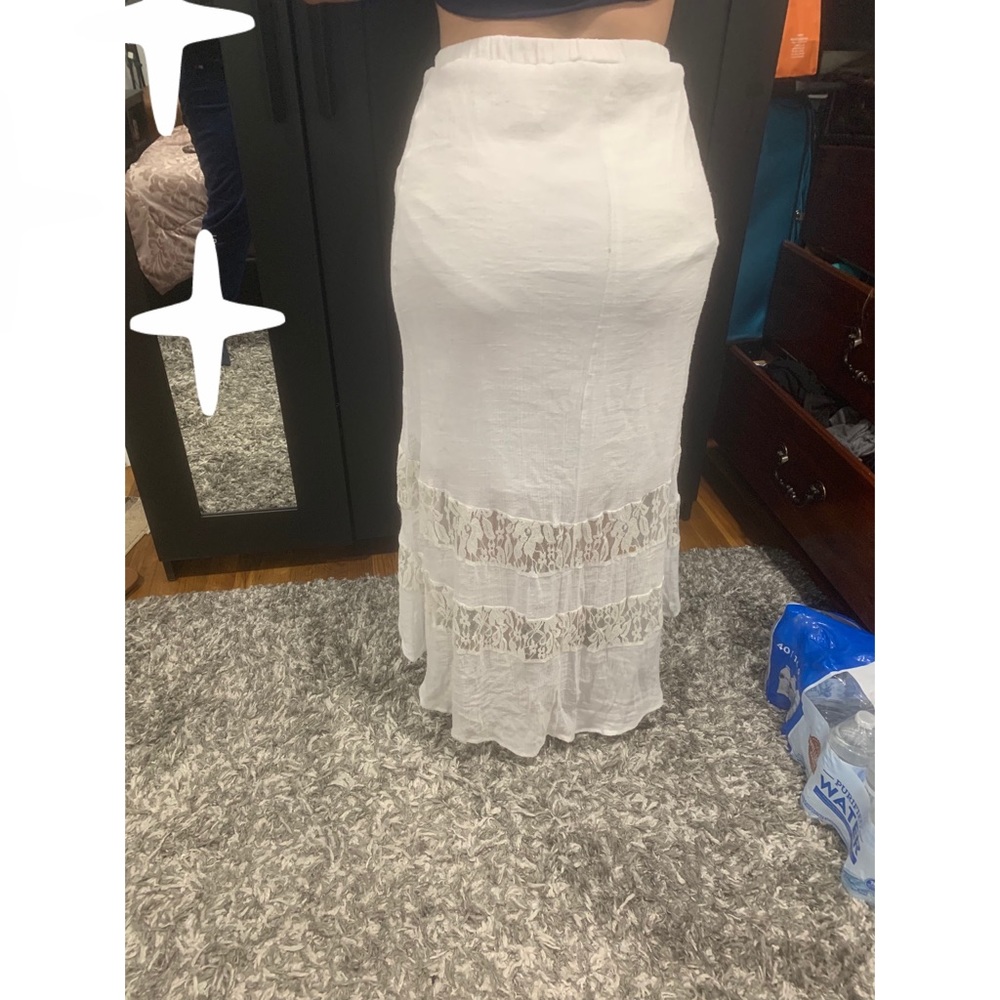 White laced asymmetrical maxi skirt size S by & by - Picture 10 of 10